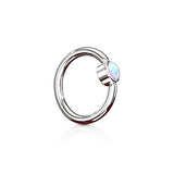 FLAT Opal Captive Belly Rings in Steel - Captive Belly Ring. Navel Rings Australia.