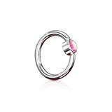 FLAT Opal Captive Belly Rings in Steel - Captive Belly Ring. Navel Rings Australia.