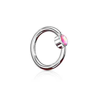 FLAT Opal Captive Belly Rings in Steel - Captive Belly Ring. Navel Rings Australia.