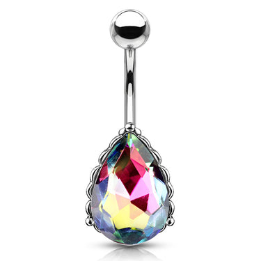 La Femme Teardrops Belly Bar - Fixed (non-dangle) Belly Bar. Navel Rings Australia.