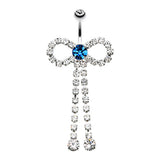 The Edinburgh Party Bow Belly Ring - Dangling Belly Ring. Navel Rings Australia.