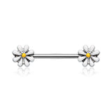 Daisy Field Nipple Barbell Ring - Nipple Ring. Navel Rings Australia.