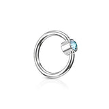 FLAT Gem Captive Belly Rings in Steel - Captive Belly Ring. Navel Rings Australia.