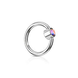 FLAT Gem Captive Belly Rings in Steel - Captive Belly Ring. Navel Rings Australia.