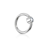 FLAT Gem Captive Belly Rings in Steel - Captive Belly Ring. Navel Rings Australia.