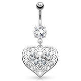 Pour Toujours La Romance Belly Bar - Dangling Belly Ring. Navel Rings Australia.