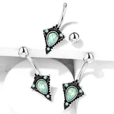 Misty Empress Tribal Belly Bar - Fixed (non-dangle) Belly Bar. Navel Rings Australia.