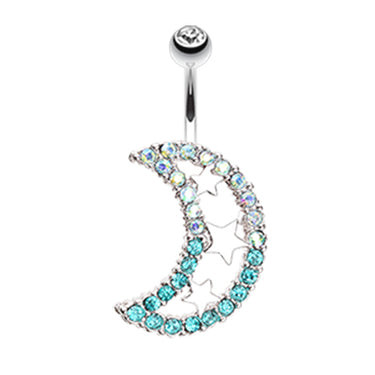 Super Moon Belly Bar - Fixed (non-dangle) Belly Bar. Navel Rings Australia.