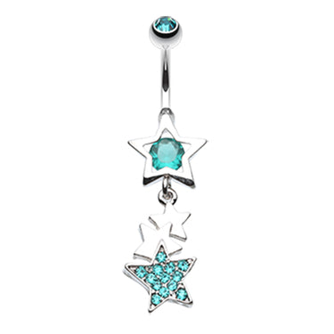The Super Star Belly Button Ring - Dangling Belly Ring. Navel Rings Australia.