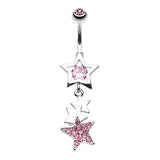 The Super Star Belly Button Ring - Dangling Belly Ring. Navel Rings Australia.