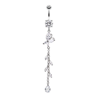 Bonnie Butterfly Belly Dangle - Dangling Belly Ring. Navel Rings Australia.