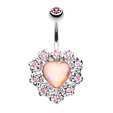 My Sweet Heart Belly Ring - Fixed (non-dangle) Belly Bar. Navel Rings Australia.