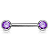 Classique 316L Surgical Steel Gem Nipple Barbells - Nipple Ring. Navel Rings Australia.