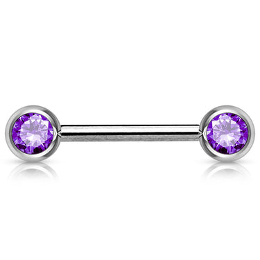 Classique 316L Surgical Steel Gem Nipple Barbells - Nipple Ring. Navel Rings Australia.