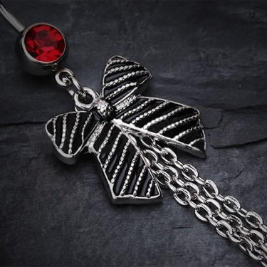 Antique Tasseled Ribbon Belly Dangle - Dangling Belly Ring. Navel Rings Australia.