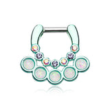 Leocadia Opal Jamboree Titanium Septum Clicker - Septum. Navel Rings Australia.
