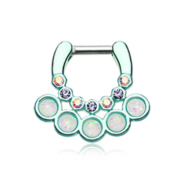 Leocadia Opal Jamboree Titanium Septum Clicker - Septum. Navel Rings Australia.