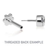 Opal Four Ball Trinity Earring by Maria Tash in 14K White Gold. Flat Stud. - Earring. Navel Rings Australia.