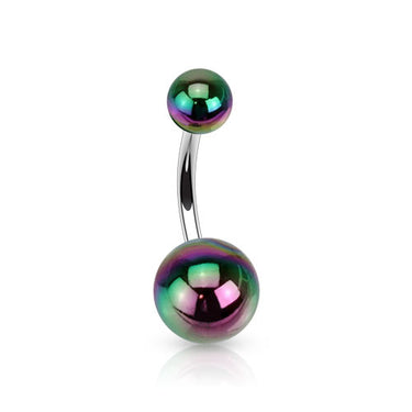 Metallic Coated Acrylic Navel Piercing Bars - Basic Curved Barbell. Navel Rings Australia.
