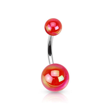 Metallic Coated Acrylic Navel Piercing Bars - Basic Curved Barbell. Navel Rings Australia.