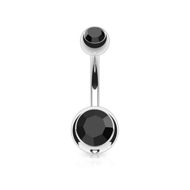Classique Internally Threaded Gem Belly Rings - Basic Curved Barbell. Navel Rings Australia.