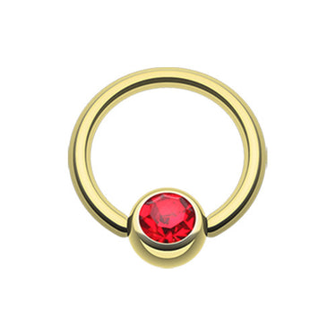 Gold Plated Classic Gem Captive Belly Rings - Captive Belly Ring. Navel Rings Australia.