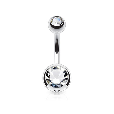 Classique Internally Threaded Gem Belly Rings - Basic Curved Barbell. Navel Rings Australia.