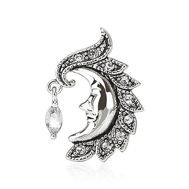 Marquis Moon Crystal Drop Navel Bar - Reverse Top Down Belly Ring. Navel Rings Australia.