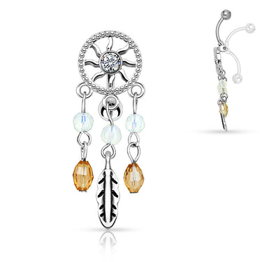 Native Dreams Reverse Belly Button Ring - Reverse Top Down Belly Ring. Navel Rings Australia.