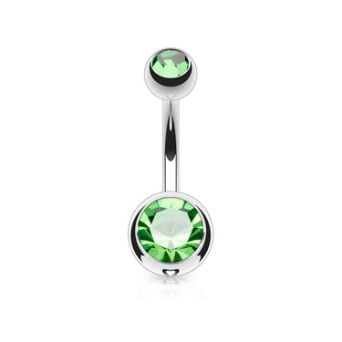 Classique Internally Threaded Gem Belly Rings - Basic Curved Barbell. Navel Rings Australia.