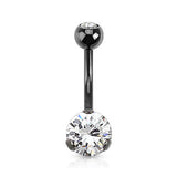 Prong Classic Belly Bars with Titanium Plating - Fixed (non-dangle) Belly Bar. Navel Rings Australia.