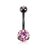 Prong Classic Belly Bars with Titanium Plating - Fixed (non-dangle) Belly Bar. Navel Rings Australia.