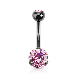 Prong Classic Belly Bars with Titanium Plating - Fixed (non-dangle) Belly Bar. Navel Rings Australia.