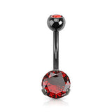 Prong Classic Belly Bars with Titanium Plating - Fixed (non-dangle) Belly Bar. Navel Rings Australia.