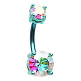 Titanium Metallics Colour Cravin' Belly Bar - Basic Curved Barbell. Navel Rings Australia.