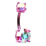 Titanium Metallics Colour Cravin' Belly Bar - Basic Curved Barbell. Navel Rings Australia.