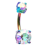 Titanium Metallics Colour Cravin' Belly Bar - Basic Curved Barbell. Navel Rings Australia.