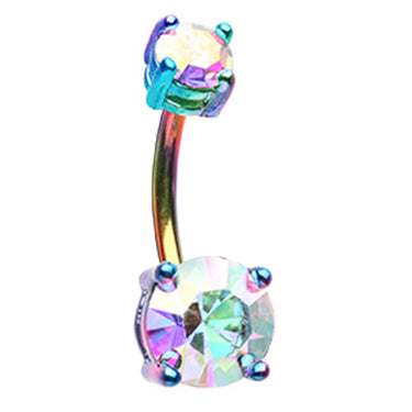 Titanium Metallics Colour Cravin' Belly Bar - Basic Curved Barbell. Navel Rings Australia.