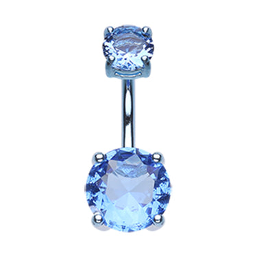 Titanium Kingdom Gem Belly Bar - Fixed (non-dangle) Belly Bar. Navel Rings Australia.
