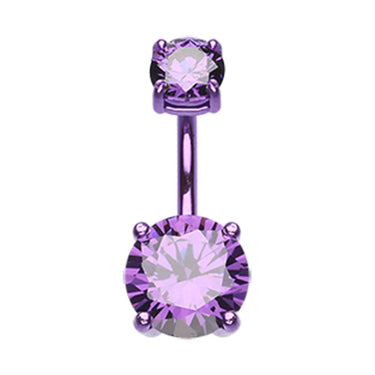 Titanium Kingdom Gem Belly Bar - Fixed (non-dangle) Belly Bar. Navel Rings Australia.