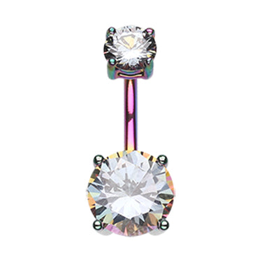 Titanium Kingdom Gem Belly Bar - Fixed (non-dangle) Belly Bar. Navel Rings Australia.