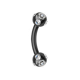 Metallic Duo Ball Royale Belly Ring - Basic Curved Barbell. Navel Rings Australia.