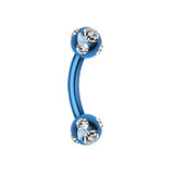 Metallic Duo Ball Royale Belly Ring - Basic Curved Barbell. Navel Rings Australia.