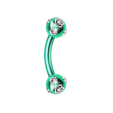 Metallic Duo Ball Royale Belly Ring - Basic Curved Barbell. Navel Rings Australia.