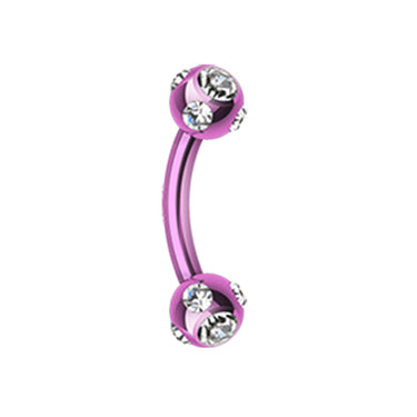 Metallic Duo Ball Royale Belly Ring - Basic Curved Barbell. Navel Rings Australia.