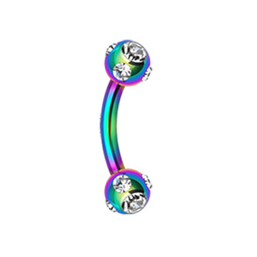 Metallic Duo Ball Royale Belly Ring - Basic Curved Barbell. Navel Rings Australia.