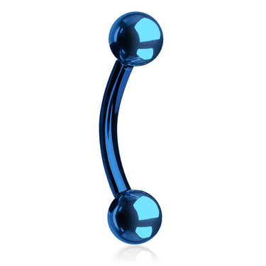 Duo Ball Navel Ring with Titanium Plating - Basic Curved Barbell. Navel Rings Australia.