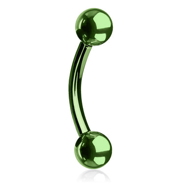 Duo Ball Navel Ring with Titanium Plating - Basic Curved Barbell. Navel Rings Australia.