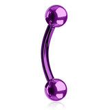 Duo Ball Navel Ring with Titanium Plating - Basic Curved Barbell. Navel Rings Australia.