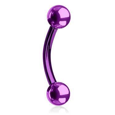 Duo Ball Navel Ring with Titanium Plating - Basic Curved Barbell. Navel Rings Australia.